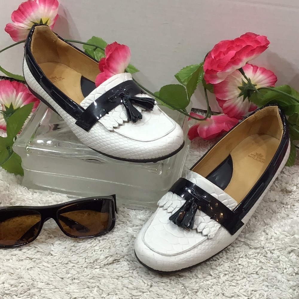 Peter Millar 2 tone kilties tassel loafers 9